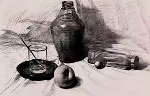 郑州画室笑笑美术兵团_素描静物中玻璃器皿的技巧