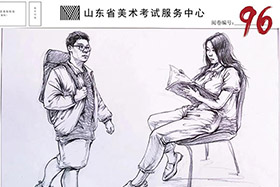 2021届山东省美术联考一模速写高分卷