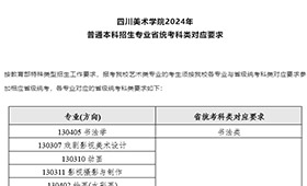 四川美术学院2024年本科招生专业