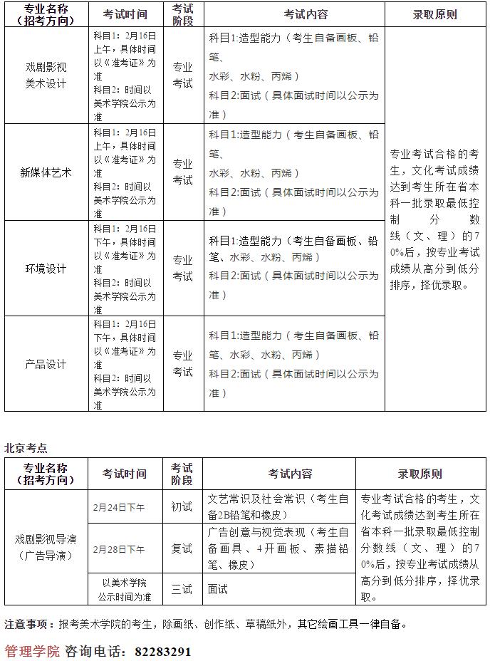 北京电影学院2019年艺术类本科、高职招生简章