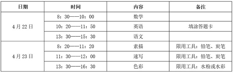 鲁迅美术学院附属中等美术学校2023年招生考试时间